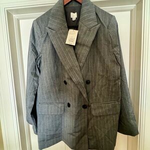 A New Day Women's Gray Pinstripe Blazer